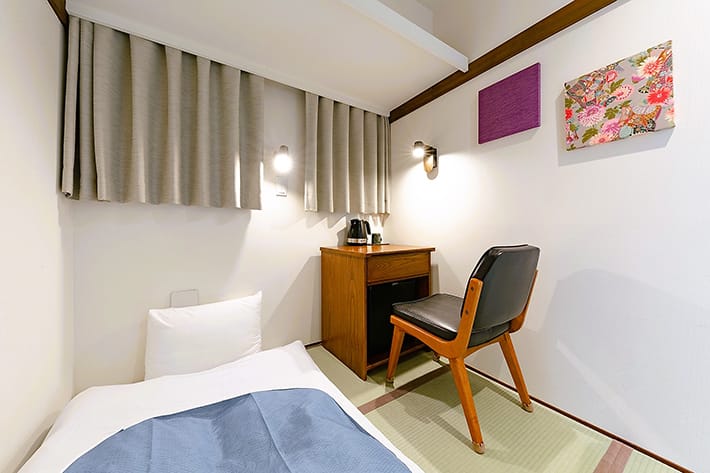 渋谷の中心にあるホテルで畳敷きと和ベッドを楽しむことができます！