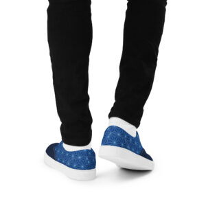 Asanoha (blue) - Japanese Patterns / Men’s lace-up canvas shoes - Image 5