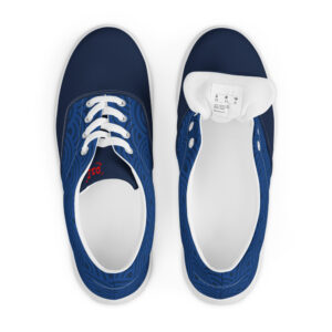 Seigaiha (blue) - Japanese Patterns / Men’s lace-up canvas shoes - Image 5