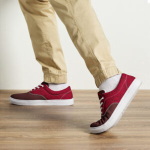 Shippo (red) - Japanese Patterns / Men’s lace-up canvas shoes - Image 5