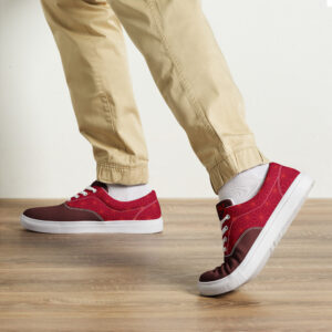 Asanoha (red) - Japanese Patterns / Men’s lace-up canvas shoes - Image 6