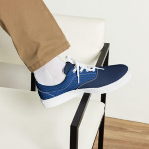 Seigaiha (blue) - Japanese Patterns / Men’s lace-up canvas shoes - Image 3