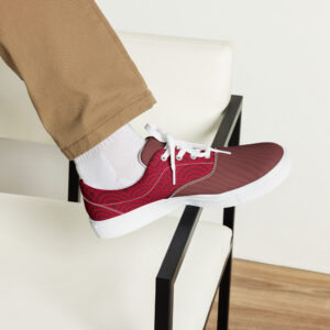 Seigaiha (red) - Japanese Patterns / Men’s lace-up canvas shoes - Image 8