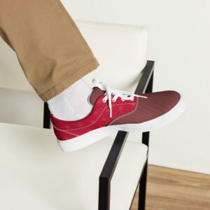 Asanoha (red) - Japanese Patterns / Men’s lace-up canvas shoes - Image 8