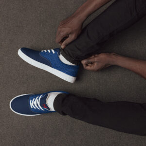 Seigaiha (blue) - Japanese Patterns / Men’s lace-up canvas shoes - Image 10