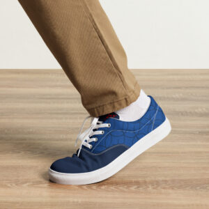 Shippo (blue) - Japanese Patterns / Men’s lace-up canvas shoes - Image 4