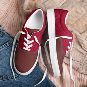 Shippo (red) - Japanese Patterns / Men’s lace-up canvas shoes