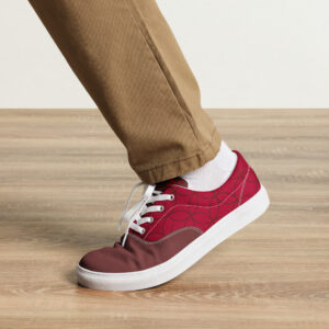 Shippo (red) - Japanese Patterns / Men’s lace-up canvas shoes - Image 8