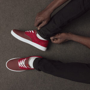 Shippo (red) - Japanese Patterns / Men’s lace-up canvas shoes - Image 2