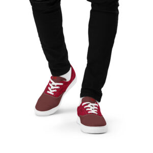 Shippo (red) - Japanese Patterns / Men’s lace-up canvas shoes - Image 3