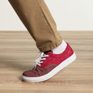 Asanoha (red) - Japanese Patterns / Men’s lace-up canvas shoes - Image 9