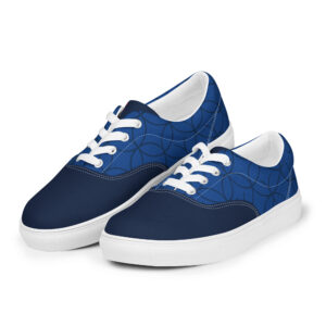 Shippo (blue) - Japanese Patterns / Men’s lace-up canvas shoes - Image 10