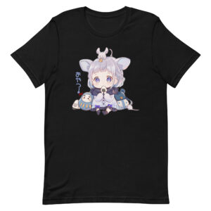 Cute Chibi Anime Girl taking her Snacks Oyatsu! (black) / Unisex t-shirt