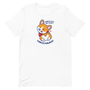 Short legs, big heart: Corgi power! (black) / Unisex t-shirt