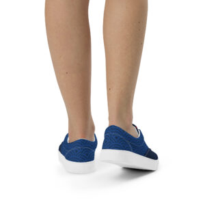 Seigaiha (blue) - Japanese Patterns / Women’s lace-up canvas shoes - Image 4