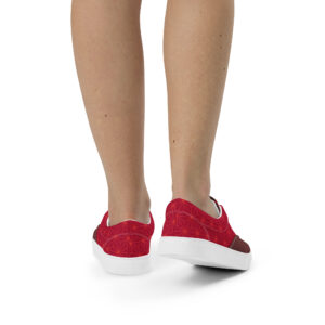 Asanoha (red) - Japanese Patterns / Women’s lace-up canvas shoes - Image 3