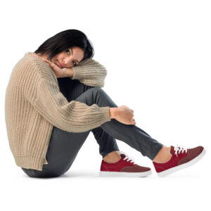 Seigaiha (red) - Japanese Patterns / Women’s lace-up canvas shoes - Image 2