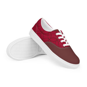 Shippo (red) - Japanese Patterns / Women’s lace-up canvas shoes - Image 3